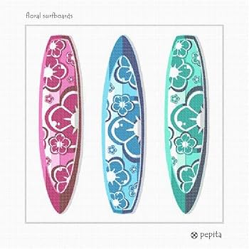 Amazon.co.jp: 花柄サーフボード柄ニードルポイントキャンバス